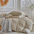 DuShow Grid King Duvet Cover Set - Tan Gingham Washed Microfiber Comforter Cover Set, 3 Pieces Plaid Checkered Soft Reversible Bedding Set(Tan,King)