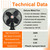 YQSIYU All-Metal 8" 12V RV Car Fan with Three-Way Switch, 6FT Cord