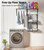 BigPonPon 2 Pack Laundry Room Shelves Organization and Storage,Wall Mounted Clothes Drying Rack with Wire Mesh Basket Over Washer and Dryer, (Black, 2 Pack)