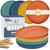 Wrova Wheat Straw Plates - 10 Inch Unbreakable Dinner Plates Set of 8 - Dishwasher & Microwave Safe Plastic Plates Reusable - Lightweight Plates for kitchen,camping (Colorful Series)
