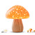 BOHON Mushroom Lamp Ceramic Bedside Table Lamp for Bedroom Orange