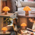 BOHON Mushroom Lamp Ceramic Bedside Table Lamp for Bedroom Orange