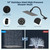 Hibbent All Metal High Pressure Rainfall 10'' Shower Head, CUPC Certified Handheld Showerhead Combo, 12'' Adjustable Shower Extension Arm, 10-Spray, 71'' Hose, Adhesive Showerhead Holder, Matte Black