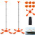 Boat Cover Support Poles System, Adjustable Stainless Steel Boat Cover Poles 16"-59", Support System 4-Stage Extension with Heavy Duty Metal Base (Orange 2 Set)