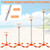 Boat Cover Support Poles System, Adjustable Stainless Steel Boat Cover Poles 16"-59", Support System 4-Stage Extension with Heavy Duty Metal Base (Orange 2 Set)