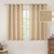 LAMIT Short Linen Curtains 45 inch for Small Windows, Cream White, 2 Panels