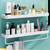 Halyuhn 15.7” Bathroom Shelf with Towel Holder 2 Tier, White Glass Shelf