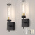 Wall Sconces,Battery Operated Wall Sconce 10400mAh Black and Gold Fast Chargin Endurance 150 Hours Infinitely Dimmable with Remote Control Wireless Wall Lights for Bedroom Living Room Hallway