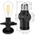 3 Prong Light Socket to Plug Adapter,E26 Outdoor Light with Outlet,E27 Light Bulb to 2/3 Prong Outlet Plug Splitter Converter for Garage Porch CCTV Camera (1, Black)