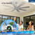 Amico 72 Inch Outdoor Ceiling Fan No Light with Remote,Black