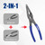 WORKPRO Long Nose Slip Joint Pliers, 8'' Needle Nose Pliers with Comfortable Grip Handles, 3-Zone Serrated Jaw Forged from Premium CR-V Steel for Clamping, Tightening and Loosening