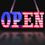 30x10 Inch LED Open Sign American Flag, Super Bright Steady & Flash Modes with Hanging Chain, High Visibility for Restaurant Bar Salon Retail Hotel Shop Window