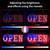 30x10 Inch LED Open Sign American Flag, Super Bright Steady & Flash Modes with Hanging Chain, High Visibility for Restaurant Bar Salon Retail Hotel Shop Window