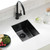 Undermount Bar Sink,13" Black Undermount Small Bar Sink,13x15 Inch 16-Gauge Small Black Undermount Kitchen Bar Sink for Small Kitchen Space Outdoor Kitchen Prep Kitchen Sink