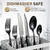 48 PCS NO-FADING Black Silverware Set with Steak Knives, Flatware for 8