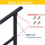 Hand Rails for Outdoor Steps，Stair Handrail & Indoor Stair Railing Kit，Railings for Outdoor Steps for Fence & Outdoor Steps (1, Black-Straight, 3 Step)