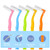 50pcs Interdental Brushes, L-Shaped Interdental Brushes with Storage Box, Clean Oral Care, Plaque Prevention and Removal (5 Colors and 5 Sizes)