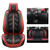otoez Leather Car Seat Covers Full Set, Full Coverage Seat Covers for Cars, Waterproof Automotive Front & Back Seat Protector Universal Fit Most 5 Seats Car Sedan Truck SUV (Black & Red)