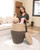 26"x20" Extra Large Tall Woven Laundry Basket with Lid, Cotton Rope Blanket Storage Basket, Freestanding Decorative Bin for Bedroom Living Room, Jute & Black Mix