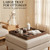 22 Inch Wooden Ottoman Tray with Handles Rustic Farmhouse