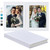 Pssoss 8x10 Photo Album with Writing Space, Linen Cover, 30 Photos, White