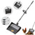 12-Inch 2-in-1 Chicken Poop Scooper & Rake, Chicken Coop Scoop with Adjustable Stainless Steel Handle （24–64"）, 3 Angles & 2 Sifting Holes, Litter Scoop Sand Sifting Shovel Pooper Scooper (Black)