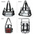 FlowFly Clear Bag Double Decker Lunch Bag for Stadium Events Adult Large Transparent Tote for Men, Women, With Adjustable Strap and Front Pocket, Work and Sporting Events, Clear#Black