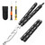 Practice Butterfly Knife Trainer Unsharpened Stainless Steel Dull Blade, ABS Handle & Lock Latch | EDC Flipping, Cosplay, Survival Training Tool, Black