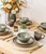 TheTerra Ceramic Dinnerware Set for 4, 12-Piece Plates and Bowls Set