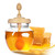 Bitbat Honey Pot 17oz Glass Honey Jar with Dipper, Wooden Honey Dipper Stick, Glass Honey Dispenser Container with Lid