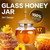 Bitbat Honey Pot 17oz Glass Honey Jar with Dipper, Wooden Honey Dipper Stick, Glass Honey Dispenser Container with Lid