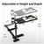 YUHFERA Swivel Table for Recliner Chair with Tilting Top, Adjustable Laptop Side Table for OverCouch & Sofa, Slide Under Tray Tables for Eating & Reading, Armchair Desk (Black)