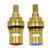 Huashan Replacement Brass Ceramic Disc Stem Cartridge Faucet Valve Quarter Turn 1/2" X 53mm x 12mm spline length 20 teeth(PAIR Hot & Cold)