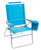 Rio Brands 17" Extended Height 4-Position Folding Beach, Camping, Lawn Chair, Turquoise