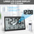 LFF Atomic Clock/Never Needs Setting, Battery Operated, Atomic Wall Clock with Indoor/Outdoor Temperature & Humidity, Wireless Outdoor Sensor, 15" Digital Wall Clock with 4.5" Numbers Easy-to-Read