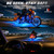 LD DARKEAGLE 8PCS Motorcycle RGB LED Light Kits with APP/RF Remote, Multicolor Underglow Lights with Brake Turn Signal, 12V Waterproof Dual Zone Strip for Sport Bike, Cruiser, Street & Dirt Motorcycle