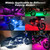 LD DARKEAGLE 8PCS Motorcycle RGB LED Light Kits with APP/RF Remote, Multicolor Underglow Lights with Brake Turn Signal, 12V Waterproof Dual Zone Strip for Sport Bike, Cruiser, Street & Dirt Motorcycle