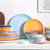 Selamica 8 inch Porcelain Dinner Plates, Large Size Serving Plate for Salad, Pancakes, Steak, Set of 6, Assorted Colors