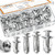 mankk 40PCS Expansion Screw and Petal Nut Kit M4 M5 M6 Jack Car Metal Screw Petal Shape Metal Nut Anchor Screw for Hollow Wall Iron Skin Plasterboard M-175-40PCS