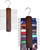 Umo Lorenzo 2 Pack Premium Wooden Necktie and Belt Hanger, Walnut Wood Center Organizer and Storage Rack with a Non-Slip Finish - 20 Hooks