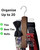 Umo Lorenzo 2 Pack Premium Wooden Necktie and Belt Hanger, Walnut Wood Center Organizer and Storage Rack with a Non-Slip Finish - 20 Hooks