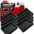 Ezprotekt Rectangle Rubber Caster Cups, 8 Pcs Non Slip Furniture Pads, 2.9" x 2.3" Anti-Slip Furniture Gripper, Furniture Stoppers to Prevent Sliding, Wheel Stoppers for Rolling Furniture (Black)