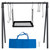 HONYTA Campfire Swing Cooking Grill Stand, Collapsible Campfire Cooking Rack with Adjustable Iron Grill Grate and Hooks for Outdoor BBQ Picnic Cookware Party Dutch Oven