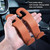 AMVOYOA Leather Hooks for Headrest - Fully Leather-Wrapped U-Shaped Purse Holder for Car, Flexible Seat Back Organizer & Durable Car Accessories for Purses, Bags, Coats & More (Brown, 2 Pack)