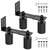 MeBantoo Sliding Gate Guide Rollers, Adjustable 3" Nylon Wheels, Black-2pc