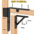 ULTDIYER Fence Gate Kit Gate Hardware with Gate Latch for Wooden Fence, Heavy Duty Anti Sag Gate Corner Brace Bracket (2 Set)