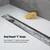 Elefloom 60 Inch Offset Linear Shower Drain, Brushed 304 Stainless Steel
