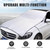 ZBGUN 1 PC Car Half Car Cover Sunshade, Windshield Hood All-Season Protection Waterproof Dustproof Frostproof Portable Car Cloth, Outdoor Indoor Foldable Protective Cover, Universal for Cars (Silver)