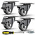 HOLKIE 2 Inch Heavy Duty PU Caster wheels, 600lbs, Total lock, Set of 4