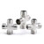 Beduan Cross 1/2" Male NPT Cast Pipe Fitting, 4 Way Coupling, Stainless Steel Class 150